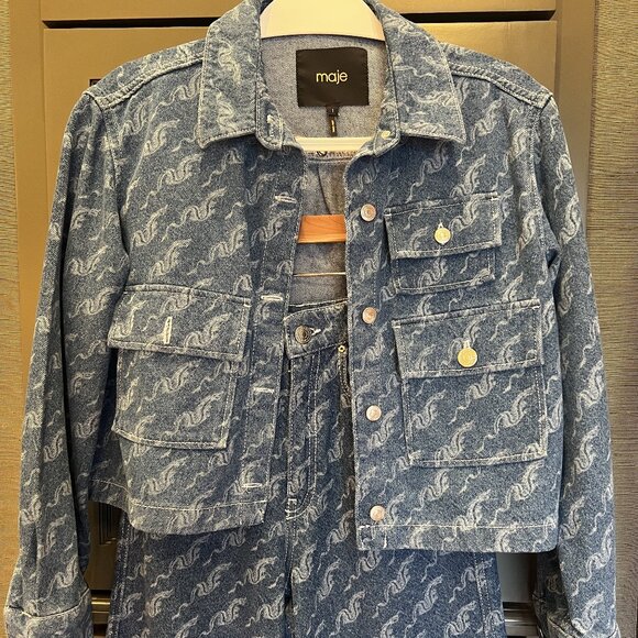Maje Patterned Denim Set (Jeans and Jacket) - Picture 9 of 9